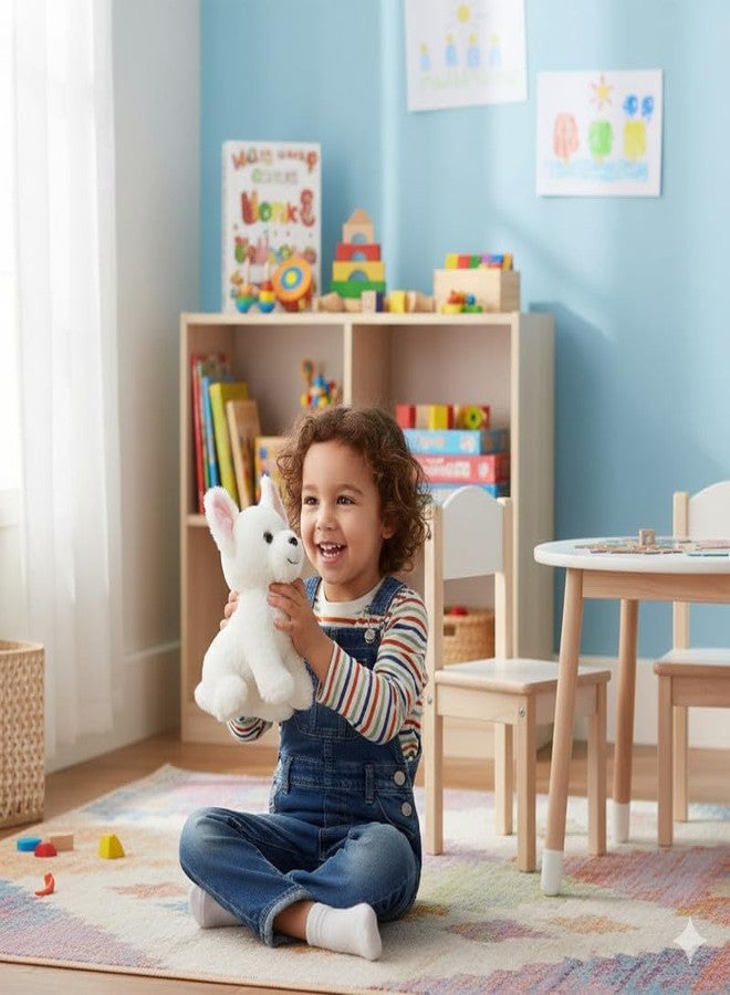 STRIDERS لعبة كلب أبيض ناعم من ستريدرز فوري بالز - حيوان محشو لطيف، هدية رائعة للأطفال والرضع والكبار | مثالية للعب والنوم والسفر والتجميع | 10 بوصات - Image 3